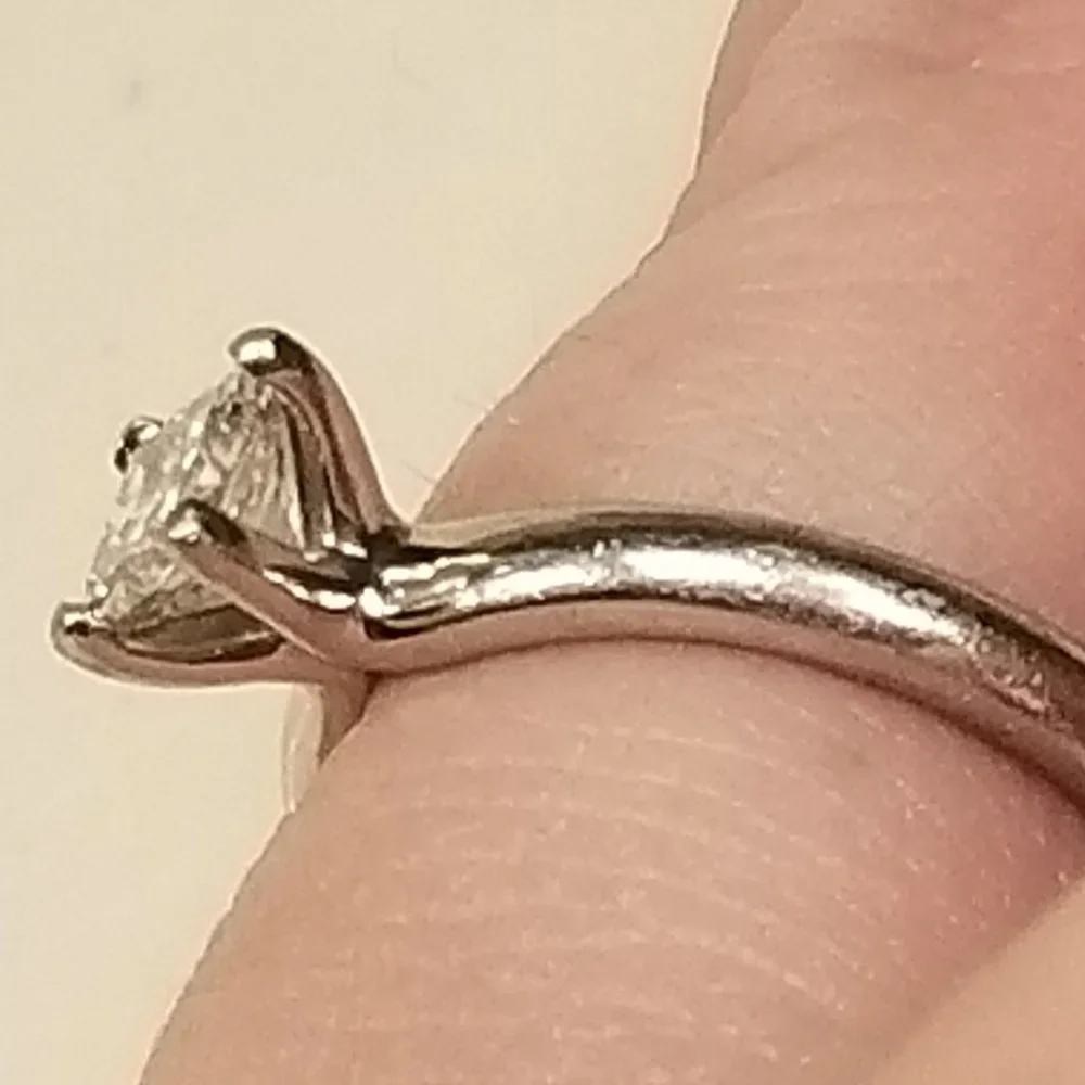 RARE GIA MAYORS BIRKS .52 PRINCESS NATURAL DIAMOND WEDDING ENGAGEMENT RING BAND